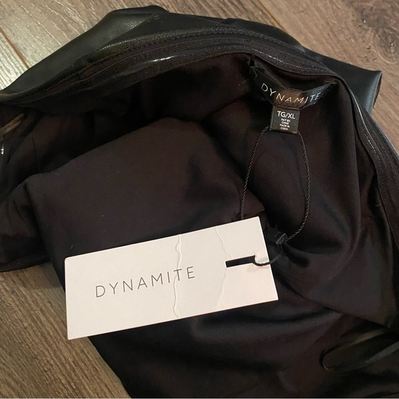 NWT Dynamite strapless top tube top faux leather women’s XL strapless tank top - Picture 6 of 8